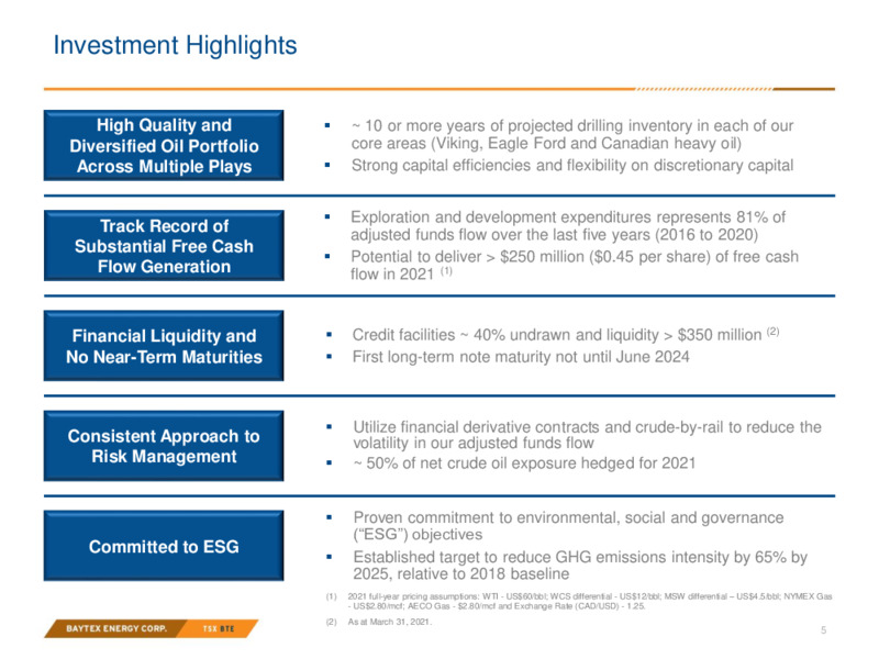 May 2021 Investor Presentation – Baytex Energy Corp. – slide 2