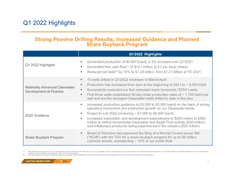 May 2022 Investor Presentation – Baytex Energy Corp. – slide 4