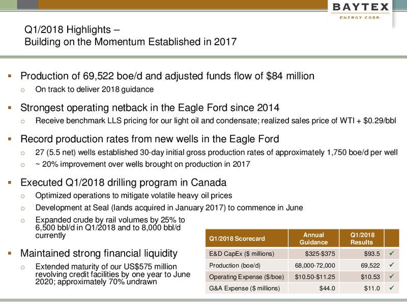 June 2018 Investor Presentation – Baytex Energy Corp. – slide 6