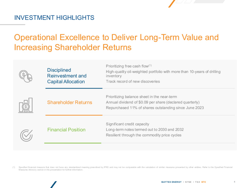 AUGUST 2025 INVESTOR PRESENTATION – Baytex Energy Corp. – slide 3