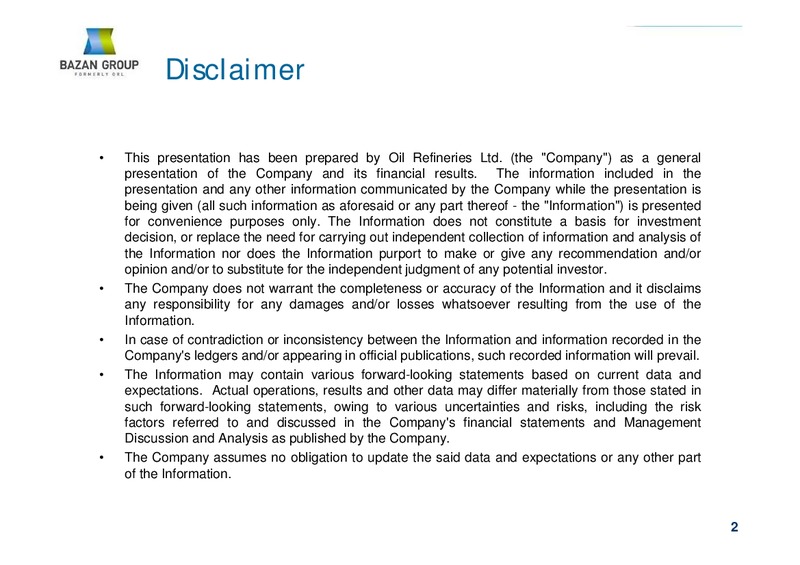 Q1 2014 RESULTS – Bazan Group – slide 2
