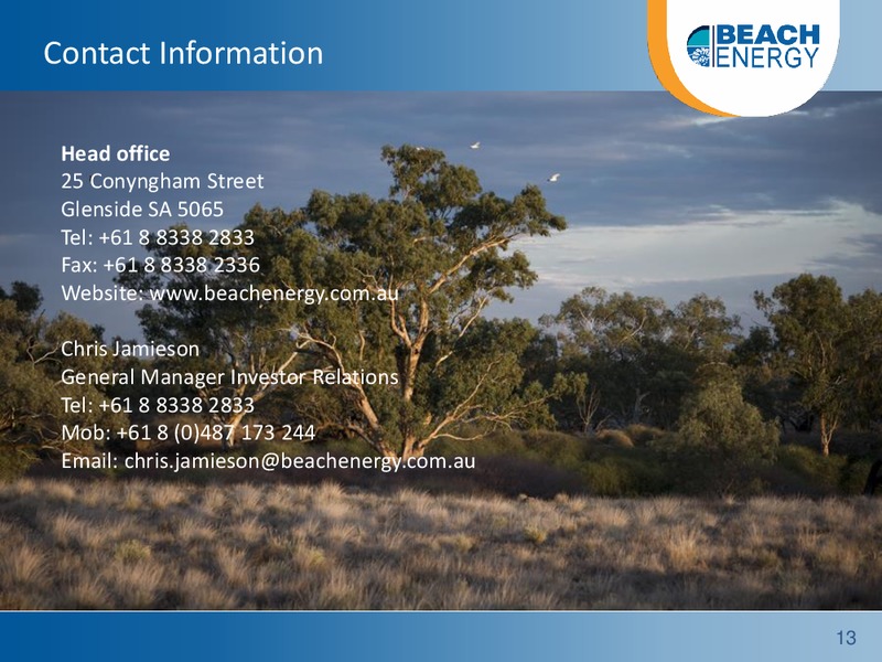 UBS CONFERENCE – Beach Energy Limited – slide 12