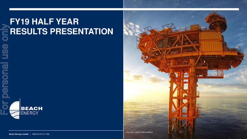 FY 2019 Half Year Results Presentation – Beach Energy Limited – slide 1