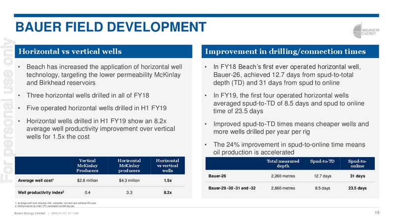 FY 2019 Half Year Results Presentation – Beach Energy Limited – slide 18