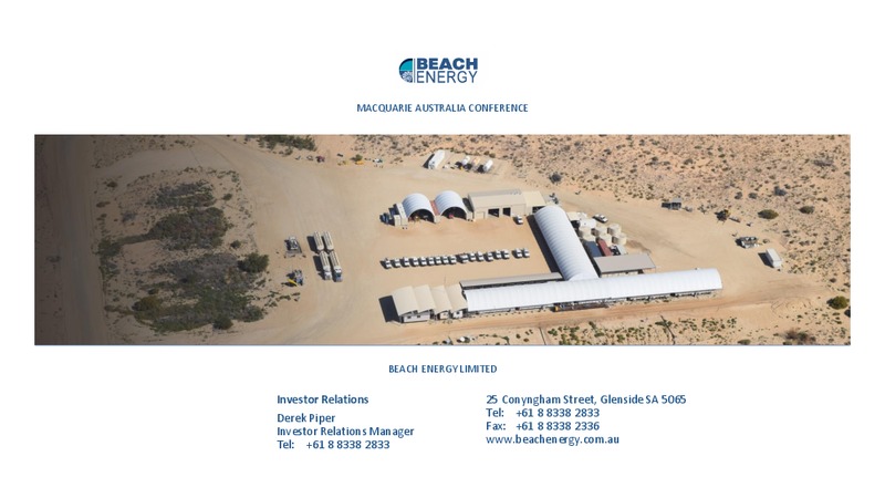 May 2017 Macquarie Australia Conference – Beach Energy Limited – slide 29