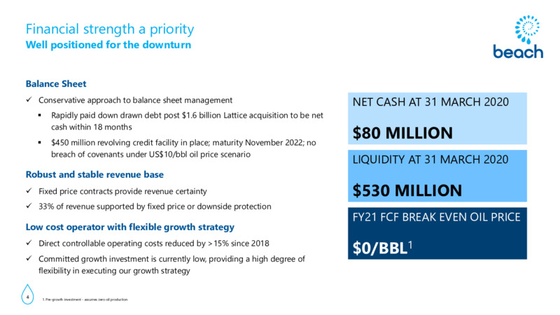 Macquarie Australia Conference 2020 – Beach Energy Limited – slide 3