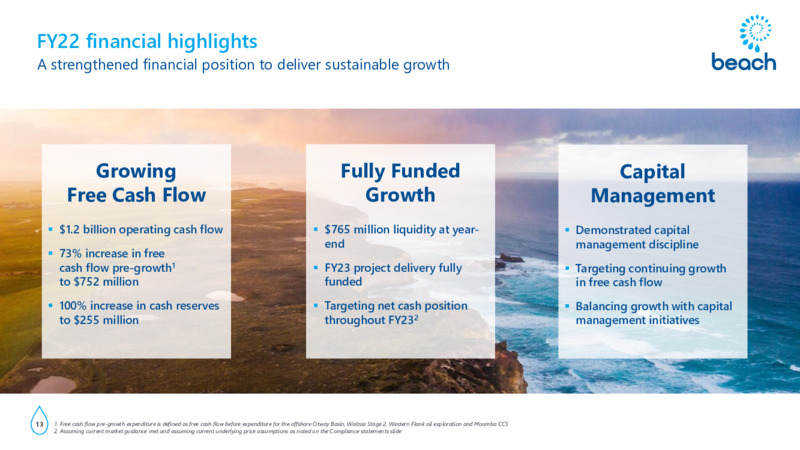 FY 2022 Results – Beach Energy Limited – slide 12