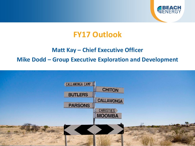 FY16 Preliminary Results and FY17 Outlook – Beach Energy Limited – slide 19