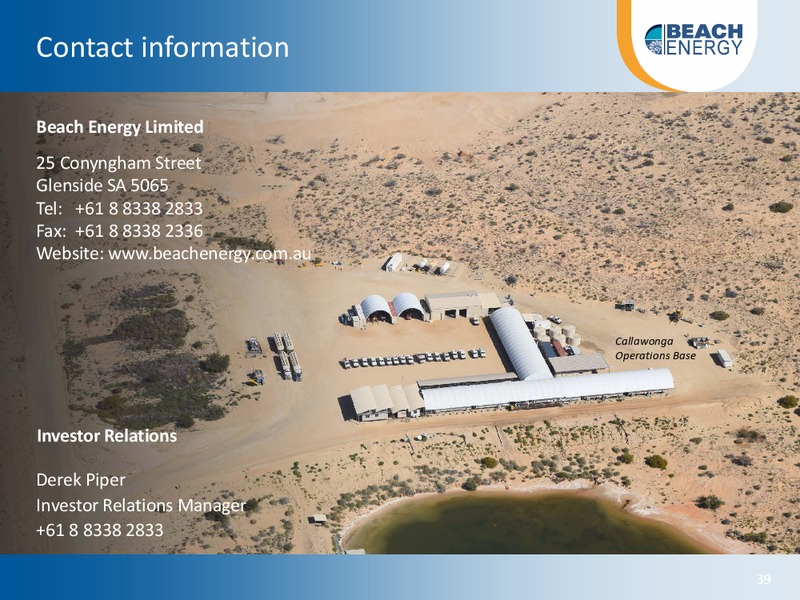 FY16 Preliminary Results and FY17 Outlook – Beach Energy Limited – slide 38