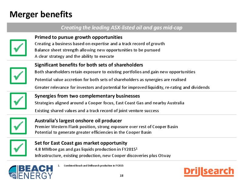 Merger of Beach and DrillSearch – Beach Energy Limited – slide 18