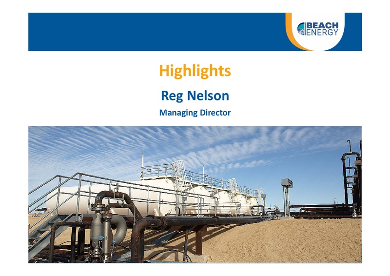 H1 2015 Earnings Call – Beach Energy Limited – slide 2