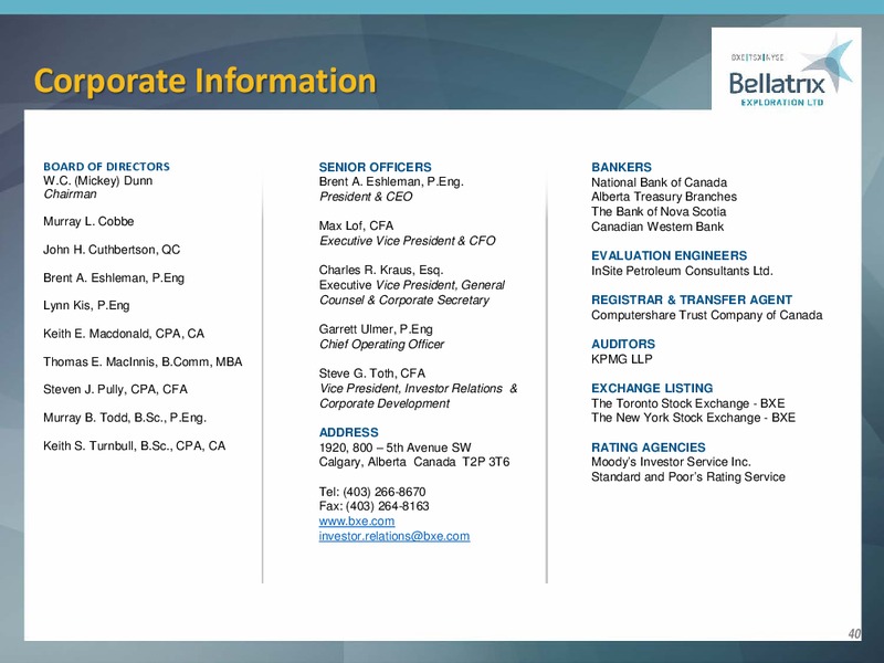 January 2019 Corporate Presentation – Bellatrix Exploration Ltd. – slide 39