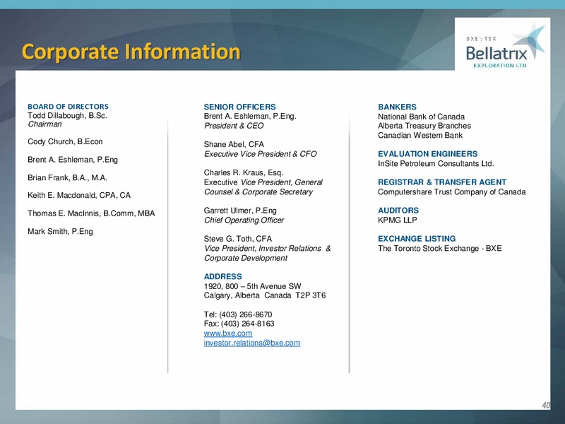 September 2019 Corporate Presentation – Bellatrix Exploration Ltd. – slide 39