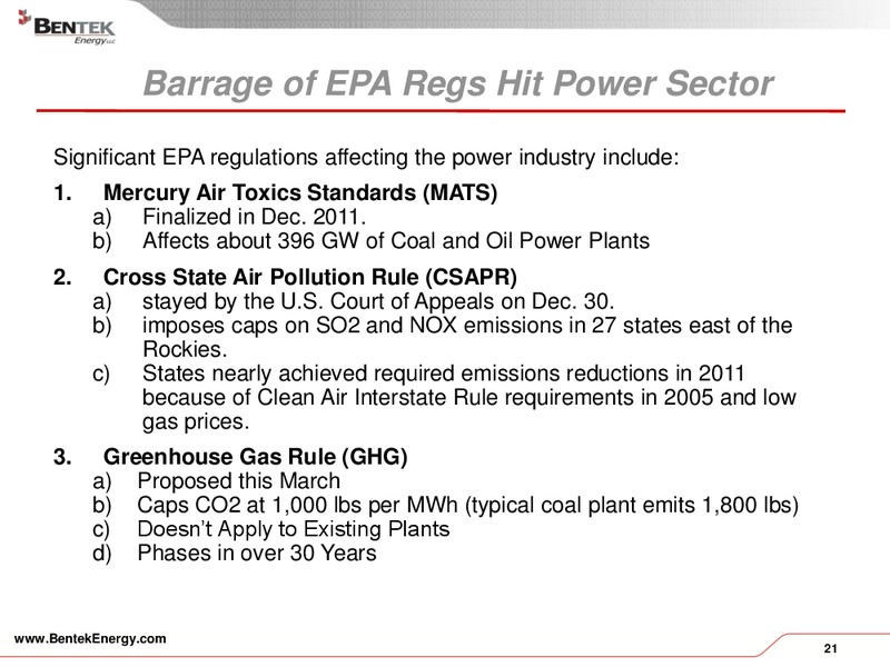 Wells fargo enercom's oil and gas conference 17 – Bentek Energy – slide 21