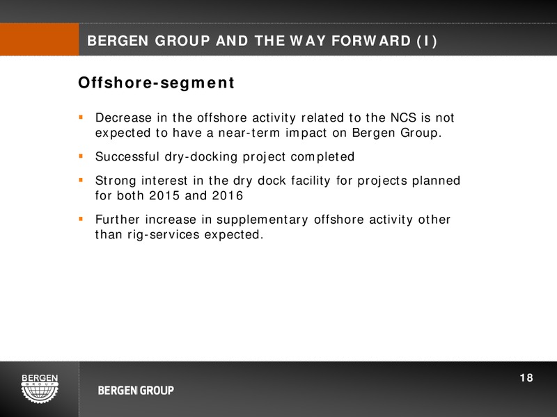 Q4 2014 EARNINGS CALL – Bergen Group – slide 17