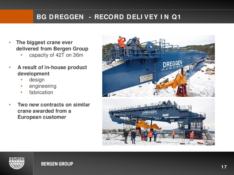 Q1 2011 EARNINGS CALL – Bergen Group – slide 17