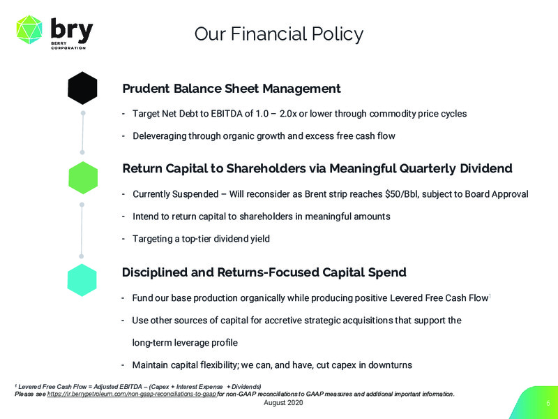 August 2020 Investor Presentation – Berry Corporation – slide 6