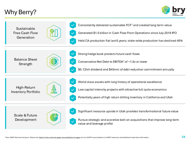 August 2025 Investor Presentation – Berry Corporation – slide 23