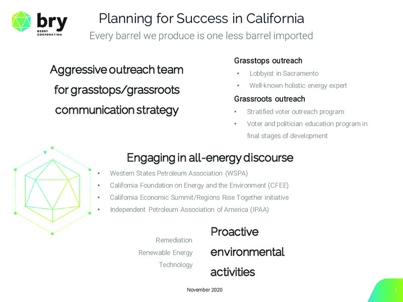 November 2020 Investor Presentation – Berry Corporation – slide 7