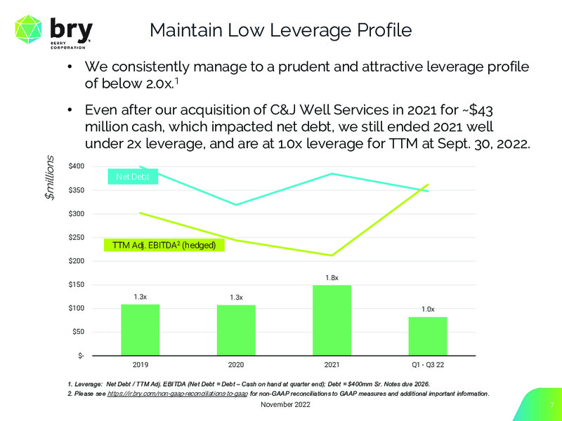 3Q 2022 Earnings Presentation – Berry Corporation – slide 7