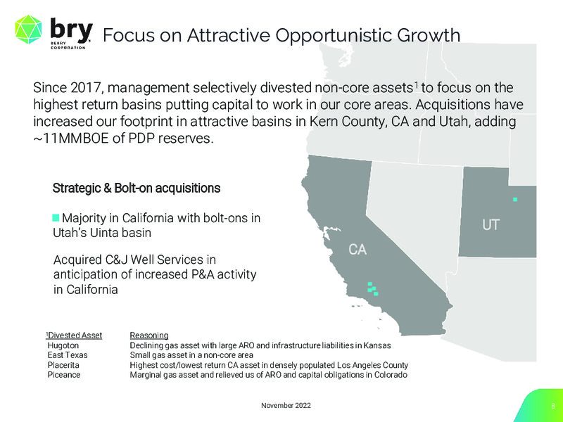 3Q 2022 Earnings Presentation – Berry Corporation – slide 8