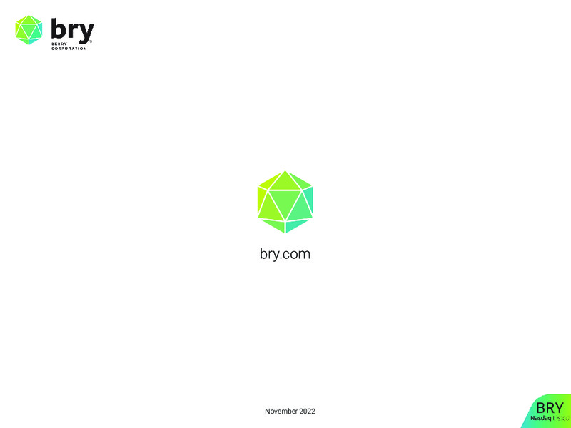 3Q 2022 Earnings Presentation – Berry Corporation – slide 33
