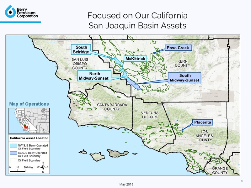 1Q 2019 Earnings Presentation – Berry Petroleum Corp. – slide 8