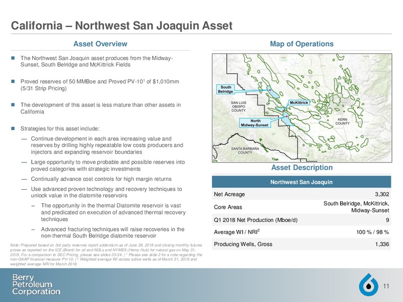 Technical Presentation – Berry Petroleum Corp. – slide 10