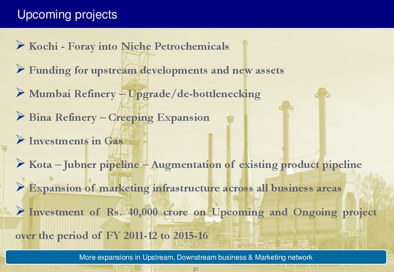 FEBRUARY 2014 INVESTOR PRESENTATION – Bharat Petroleum – slide 20
