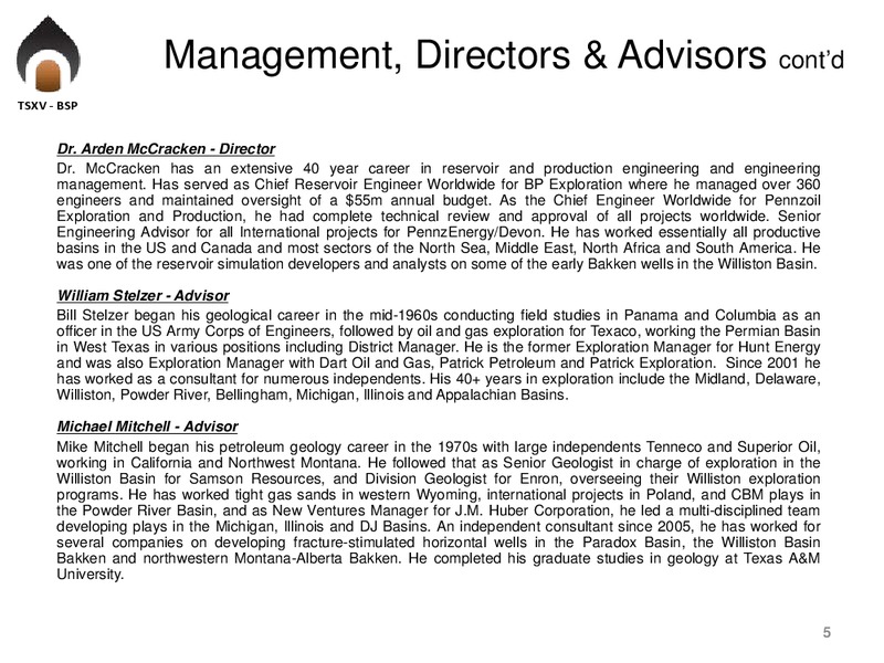 MARCH 2013 INVESTOR PRESENTATION – Big Sky Petroleum Corp. – slide 4