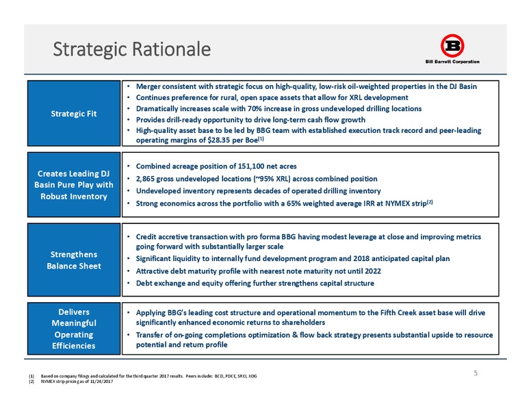January 2018 Corporate Presentation – Bill Barrett Corp. – slide 4