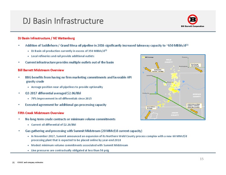 January 2018 Corporate Presentation – Bill Barrett Corp. – slide 14