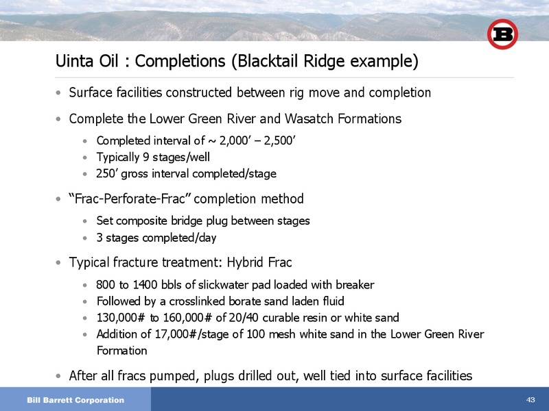 JANUARY 2012 INVESTOR DAY – Bill Barrett Corp. – slide 42