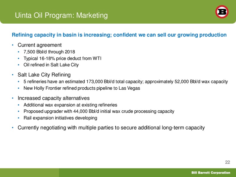 Credit Suisse Energy Summit – Bill Barrett Corp. – slide 21