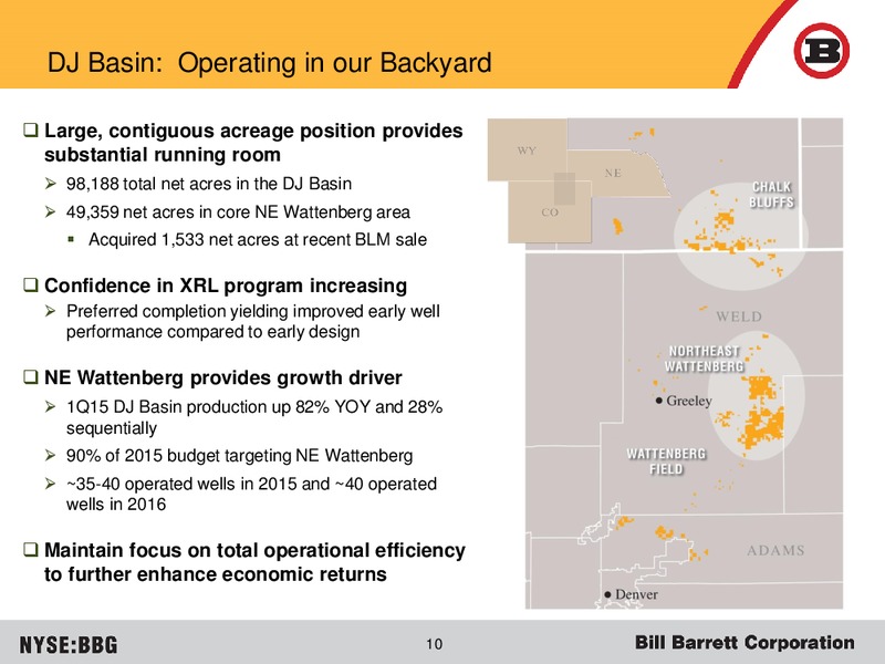 JUNE 2015 CORPORATE PRESENTATION – Bill Barrett Corp. – slide 9