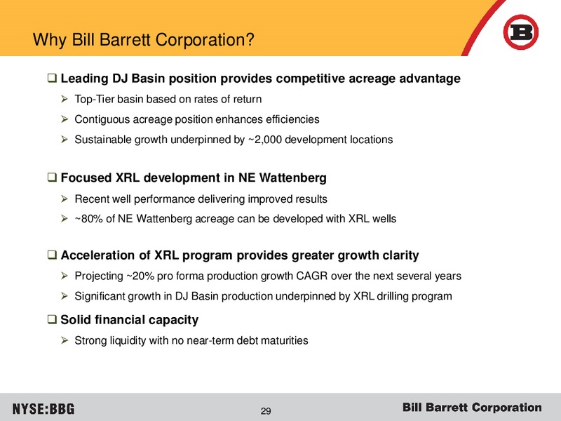 JUNE 2015 CORPORATE PRESENTATION – Bill Barrett Corp. – slide 28
