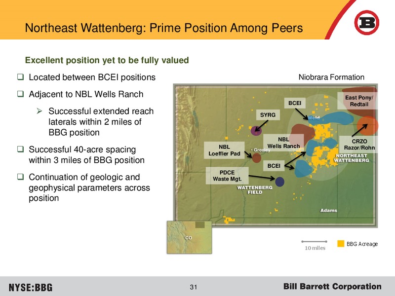 JUNE 2015 CORPORATE PRESENTATION – Bill Barrett Corp. – slide 30