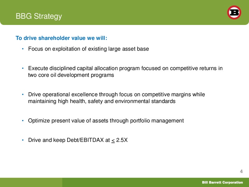 Global Hunter Securities Energy Conference – Bill Barrett Corp. – slide 3