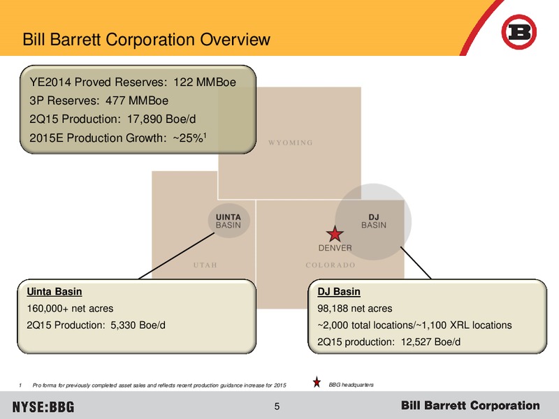 October 2015 Investor Presentation – Bill Barrett Corp. – slide 4