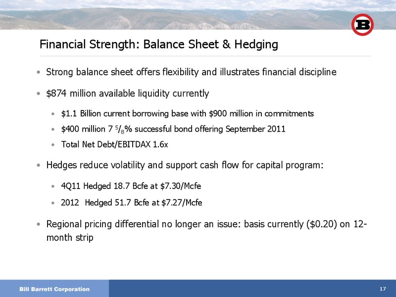 Bank of America Merrill Lynch 2011 Global Energy Conference – Bill Barrett Corp. – slide 16