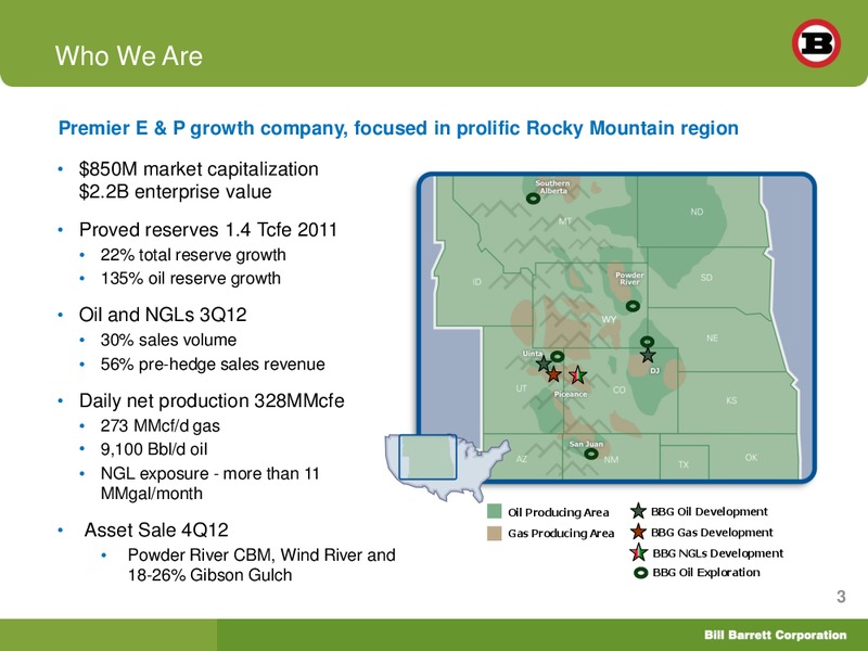 2012 Bank of America Merrill Lynch Leveraged Finance Conference – Bill Barrett Corp. – slide 2