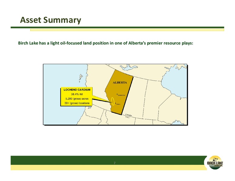 NOVEMBER 2013 CORPORATE PRESENTATION – Birch Lake Energy Inc. – slide 6