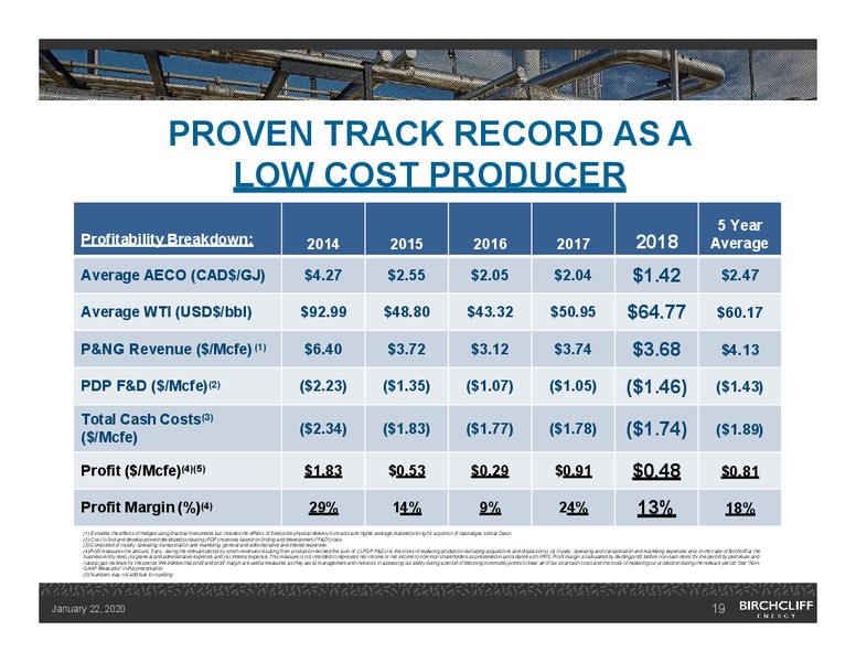 January 2020 Investor Presentation – Birchcliff Energy Ltd. – slide 18