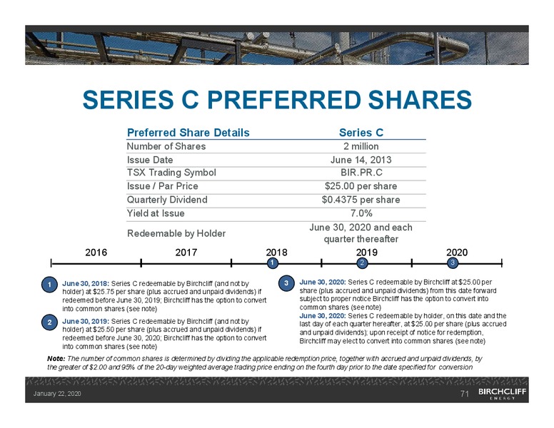 January 2020 Investor Presentation – Birchcliff Energy Ltd. – slide 70