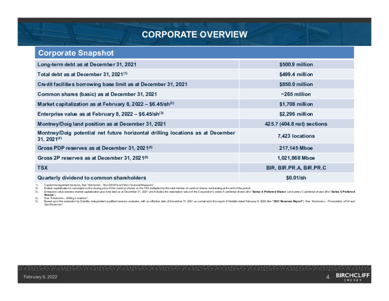 February 2022 Corporate Presentation – Birchcliff Energy Ltd. – slide 4