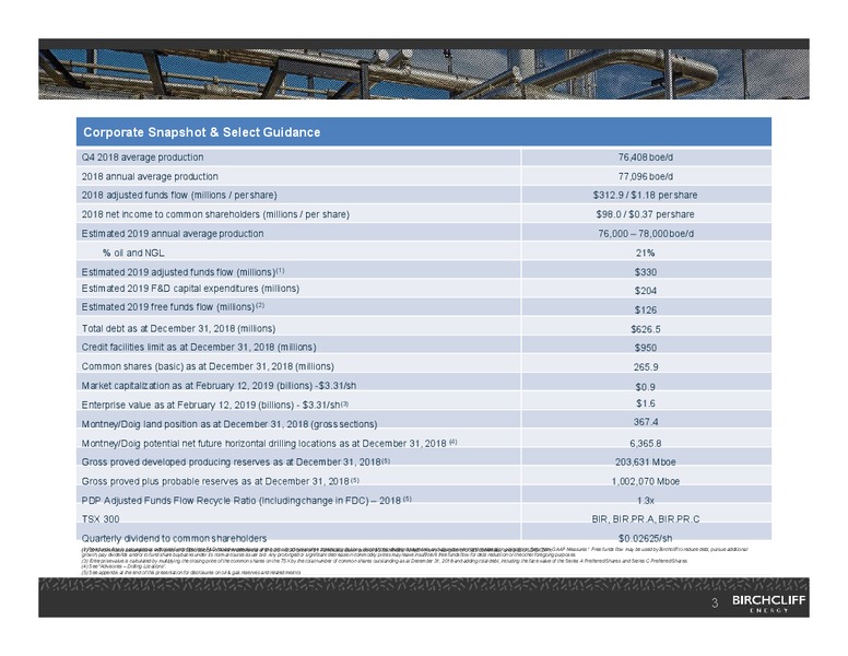 February 2019 Corporate Presentation – Birchcliff Energy Ltd. – slide 3