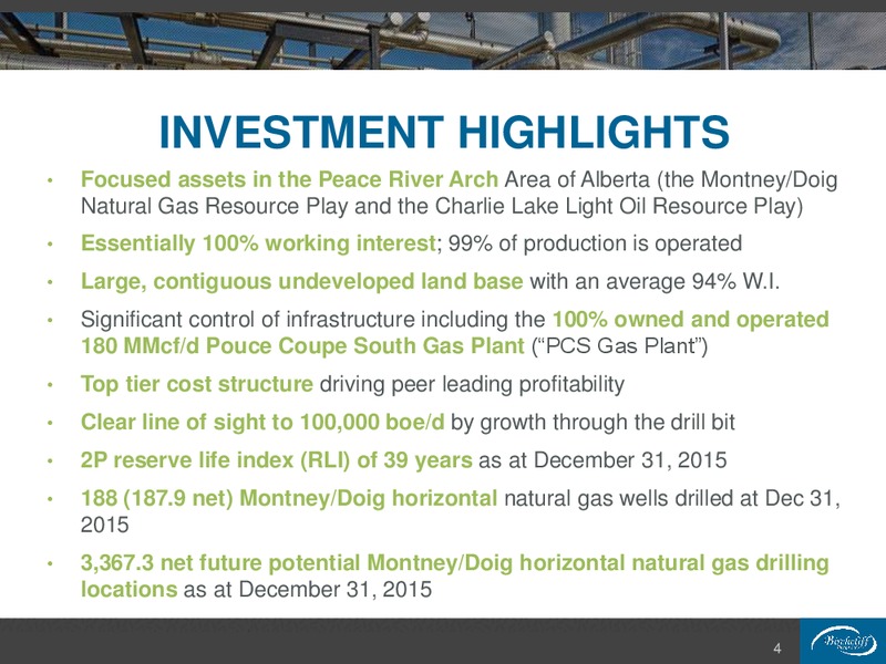 March 2016 Investor Presentation – Birchcliff Energy Ltd. – slide 4
