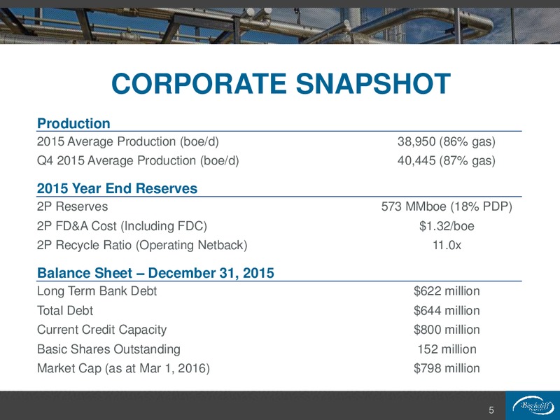 March 2016 Investor Presentation – Birchcliff Energy Ltd. – slide 5