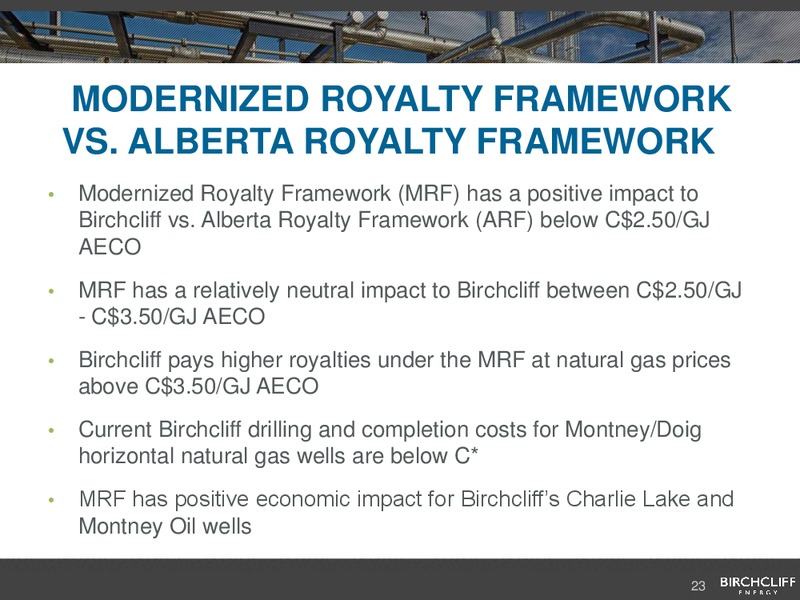 May 2016 Corporate Presentation – Birchcliff Energy Ltd. – slide 23