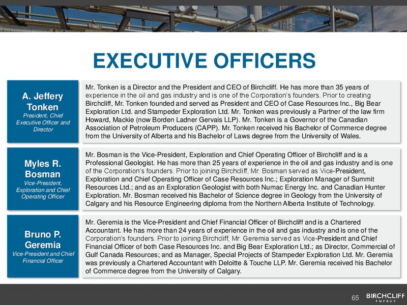 May 2016 Corporate Presentation – Birchcliff Energy Ltd. – slide 65
